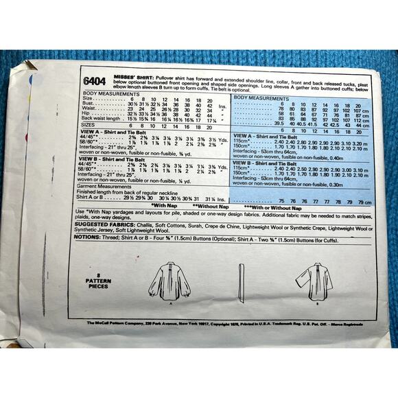 McCals 6404 sewing pattern tunic top pullover size 10 12 14 - Picture 3 of 6